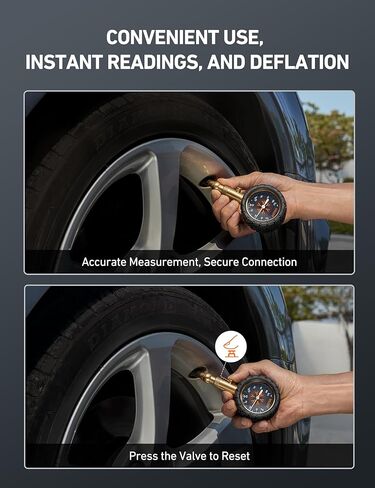 AstroAI Tire Pressure Gauge 60 PSI, Large 2" Easy Read Glow Dial Tire Gauge, Certified ANSI B40.1 Accurate, Compatabile for Bicycle, Car, SUV, Truck & Motorcycle in Saudi Arabia