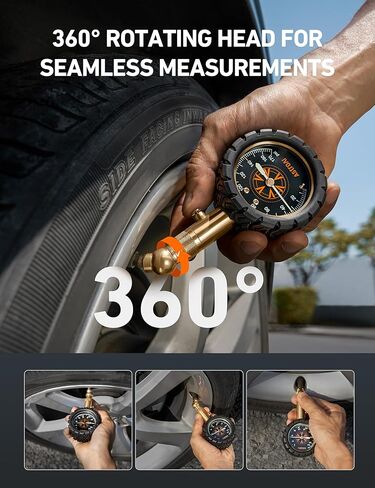 AstroAI Tire Pressure Gauge 60 PSI, Large 2" Easy Read Glow Dial Tire Gauge, Certified ANSI B40.1 Accurate, Compatabile for Bicycle, Car, SUV, Truck & Motorcycle in Saudi Arabia