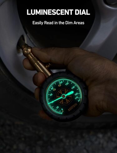 AstroAI Tire Pressure Gauge 60 PSI, Large 2" Easy Read Glow Dial Tire Gauge, Certified ANSI B40.1 Accurate, Compatabile for Bicycle, Car, SUV, Truck & Motorcycle in Saudi Arabia