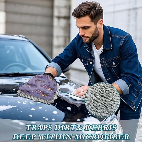 AIXIWAWA Cartoon Planes Print Car Wash Mitt Washing Glove Scratch Free Water Absorbent 2 Pack Medium in Saudi Arabia