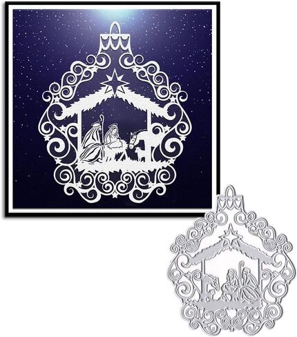 Christmas Nativity Scene Die Cuts for Card Making, Christmas Hanging Ornaments Cutting Dies Metal Template Molds, Jesus Christ Dies for Crafting DIY Photo Album Paper Scrapbooking in Saudi Arabia
