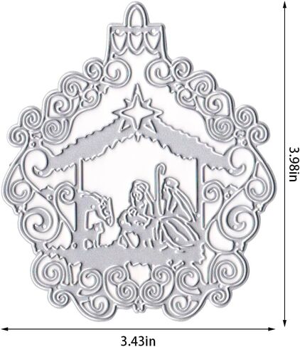 Christmas Nativity Scene Die Cuts for Card Making, Christmas Hanging Ornaments Cutting Dies Metal Template Molds, Jesus Christ Dies for Crafting DIY Photo Album Paper Scrapbooking in Saudi Arabia