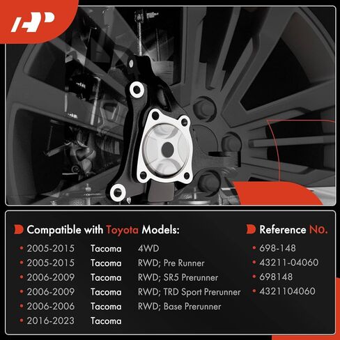 A-Premium 2 x Front Suspension Steering Knuckle Compatible with Toyota Tacoma 2005-2019, 4WD or Pre Runner Model Only, Replace # 43212-04050 in Saudi Arabia
