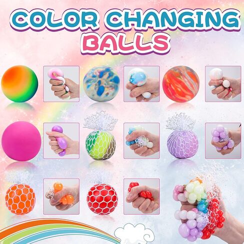 36 Pack Sensory Stress Balls, Squishy Ball, Sensory Stress Balls Set for Adults, Anti-Anxiety and Fidget Balls to Relax, Prize Box for Classroom, Party Favors, Birthday Gifts in Kuwait