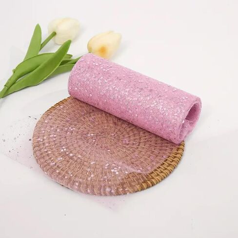 1pcs Glitter Tulle Rolls, 15×6×2cm, Polyester, Perfect for Decoration and Gift Packaging, Light and Breathable, for Christmas Balls and Parties，White in Saudi Arabia