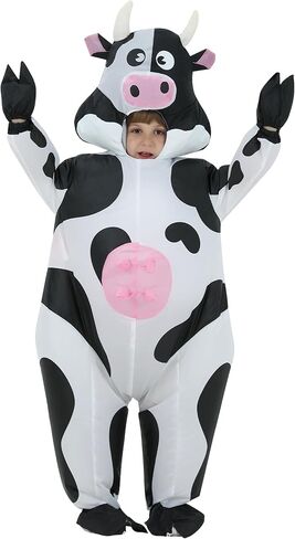 Inflatable Cow Costume Adult Inflatable Costume Adult Funny Cow Costume Suit Blow up Costumes for Adults Men Women Halloween Costumes, Pink in Saudi Arabia