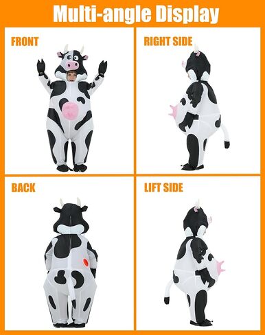 Inflatable Cow Costume Adult Inflatable Costume Adult Funny Cow Costume Suit Blow up Costumes for Adults Men Women Halloween Costumes, Pink in Saudi Arabia