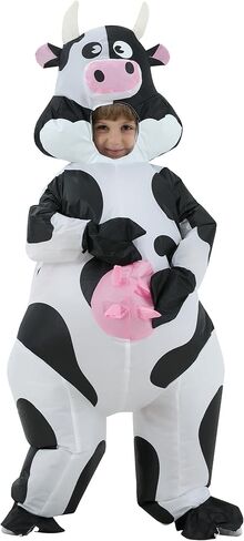 Inflatable Cow Costume Adult Inflatable Costume Adult Funny Cow Costume Suit Blow up Costumes for Adults Men Women Halloween Costumes, Pink in Saudi Arabia