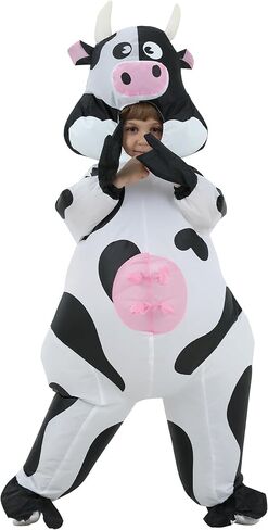 Inflatable Cow Costume Adult Inflatable Costume Adult Funny Cow Costume Suit Blow up Costumes for Adults Men Women Halloween Costumes, Pink in Saudi Arabia