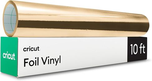 Cricut® Foil Vinyl - Gold - 12 in x 10 ft - DIY Personalized Decals, Labels, & More - Metallic Finish - Long Lasting - Optimized Cutting Machines in Saudi Arabia