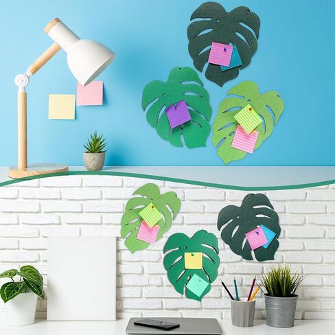 3 Pcs Monstera Leaf Cork Board Set Wall Self Adhesive Bulletin Board Decorative Accessories Cute Self Adhesive Creative Event Decoration for Xmas Home Office Decorative Display, 3 Size in Saudi Arabia