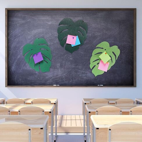 3 Pcs Monstera Leaf Cork Board Set Wall Self Adhesive Bulletin Board Decorative Accessories Cute Self Adhesive Creative Event Decoration for Xmas Home Office Decorative Display, 3 Size in Saudi Arabia