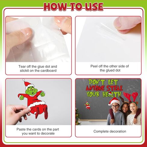 Christmas Bulletin Board Decorations, Red Green Holiday Bulletin Board Set for Xmas Classroom Decor, Funny Cartoon Theme Merry Christmas Decorations for Office in Saudi Arabia