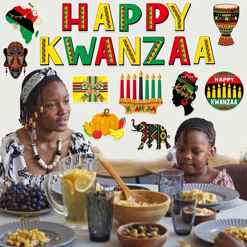 36 PSC Kwanzaa Bulletin Board Decorations Set - Kwanzaa Decorations Happy Kwanzaa's Wall Decoration Kwanzaa's Classroom Decor for Happy Kwanzaa African American Party Office Classroom Home Ornaments in Saudi Arabia