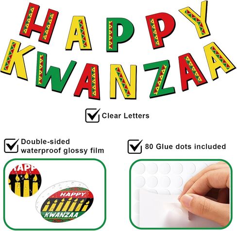 36 PSC Kwanzaa Bulletin Board Decorations Set - Kwanzaa Decorations Happy Kwanzaa's Wall Decoration Kwanzaa's Classroom Decor for Happy Kwanzaa African American Party Office Classroom Home Ornaments in Saudi Arabia