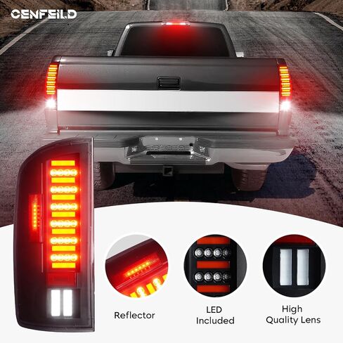 Tail Lights Pair Fit for Dodge RAM 1500 2002-2006, for Dodge RAM 2500 3500 2003-2006 Pickup LED Tube Rear Brake Lamp Taillights Assembly, Chrome Housing Smoked Lens in Saudi Arabia