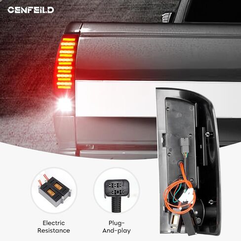 Tail Lights Pair Fit for Dodge RAM 1500 2002-2006, for Dodge RAM 2500 3500 2003-2006 Pickup LED Tube Rear Brake Lamp Taillights Assembly, Chrome Housing Smoked Lens in Saudi Arabia