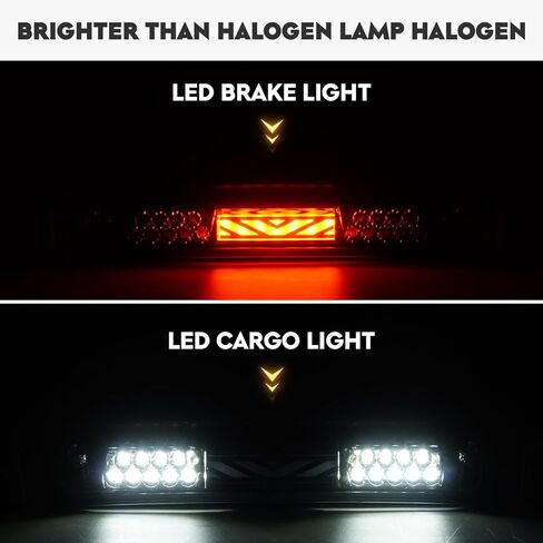 Tail Lights Pair Fit for Dodge RAM 1500 2002-2006, for Dodge RAM 2500 3500 2003-2006 Pickup LED Tube Rear Brake Lamp Taillights Assembly, Chrome Housing Smoked Lens in Saudi Arabia