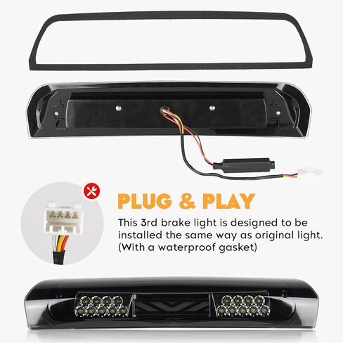 Tail Lights Pair Fit for Dodge RAM 1500 2002-2006, for Dodge RAM 2500 3500 2003-2006 Pickup LED Tube Rear Brake Lamp Taillights Assembly, Chrome Housing Smoked Lens in Saudi Arabia