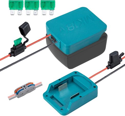 Power Wheel Adapter for Milwaukee M12 12V Battery with Fuse & Wire terminals, Power Connector 14 Gauge Robotic for Rc Car, Robotics, Rc Truck,DIY use, Work for Milwaukee M12 48-11-2420 48-11-2411 in Saudi Arabia