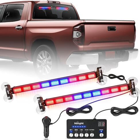 Nilight 162 LED مستشار المرور ستروب ضوء بار 2 في 1 العنبر الأزرق أضواء تحذير الطوارئ مع وحدة تحكم 4 ألوان قابلة للتحويل 36 نمط فلاش للشاحنات والسيارات ومركبات البناء المحراث in Saudi Arabia