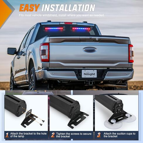 Nilight 162 LED مستشار المرور ستروب ضوء بار 2 في 1 العنبر الأزرق أضواء تحذير الطوارئ مع وحدة تحكم 4 ألوان قابلة للتحويل 36 نمط فلاش للشاحنات والسيارات ومركبات البناء المحراث in Saudi Arabia