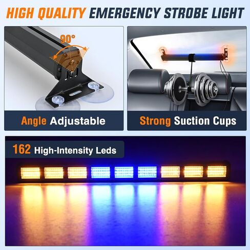 Nilight 162 LED مستشار المرور ستروب ضوء بار 2 في 1 العنبر الأزرق أضواء تحذير الطوارئ مع وحدة تحكم 4 ألوان قابلة للتحويل 36 نمط فلاش للشاحنات والسيارات ومركبات البناء المحراث in Saudi Arabia