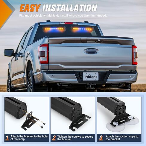 Nilight 162 LED مستشار المرور ستروب ضوء بار 2 في 1 العنبر الأزرق أضواء تحذير الطوارئ مع وحدة تحكم 4 ألوان قابلة للتحويل 36 نمط فلاش للشاحنات والسيارات ومركبات البناء المحراث in Saudi Arabia
