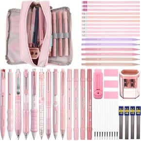 56 قطعة من اللوازم الجمالية مع مقلمة ذات سعة كبيرة وأقلام حبر جاف وأقلام تحديد وأقلام رصاص ميكانيكية وممحاة ومبراة لمكتب الكتابة الثابتة in Kuwait