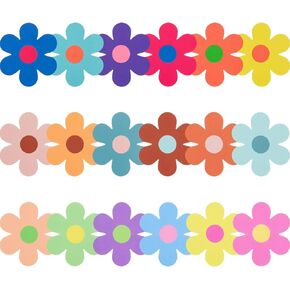 FOBSME 75.6 Feet Flower Bulletin Board Borders Colorful Flower Die-Cut Bulletin Board Trim Boho Floral Classroom Decorations for Chalkboard Blackboard Back to School Spring Summer Party Supplies in Kuwait