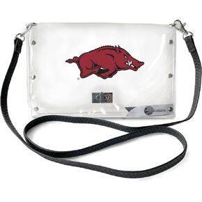 محفظة Littlearth النسائية NCAA Syracuse Orange Clear Envelope Wallet مع حزام أسود أنيق، شفافة، 10 بوصة × 6.5 بوصة × 0.5 بوصة in Kuwait