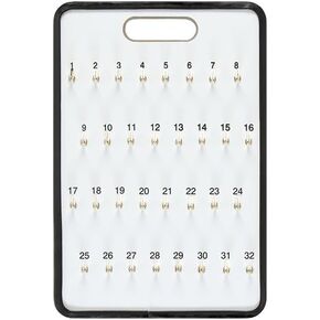 MICRO TEC Masonite Key Holder Board – 38 Spring-Lock Hooks – Wall-Mount Key Organizer with Metal Trim & Handle – 16" × 23-1/2" Key Cabinet for Dealerships, Garages & Offices - Pack of 1 in Kuwait