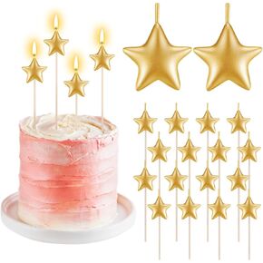 16 حزمة شموع عيد ميلاد فضية لكعكة على شكل نجمة شموع لامعة معدنية اللون ستيريو كعكة شمعة القبعات العالية شموع عيد ميلاد سعيد زينة لمستلزمات حفلات أعياد الميلاد in Kuwait