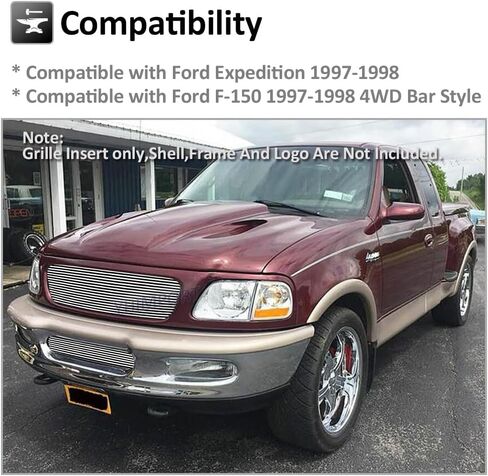 Polished Upper Bumper Billet Grille Fits 1997-1998 Ford Expedition/F-150 4WD Bar Replacemnt Billet Grille Combo in Saudi Arabia