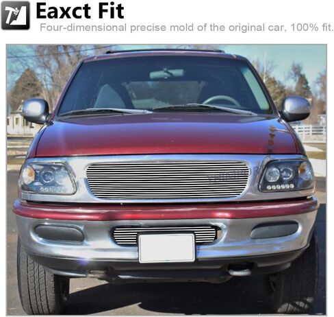 Polished Upper Bumper Billet Grille Fits 1997-1998 Ford Expedition/F-150 4WD Bar Replacemnt Billet Grille Combo in Saudi Arabia