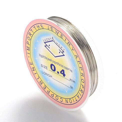 49.21Feet/15m 26 Gauge Copper Wire 0.4mm Jewelry Beading Wire Silver Metal Craft Artistic Coil Wire in Saudi Arabia
