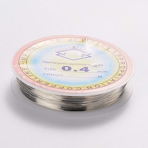 49.21Feet/15m 26 Gauge Copper Wire 0.4mm Jewelry Beading Wire Silver Metal Craft Artistic Coil Wire in Saudi Arabia