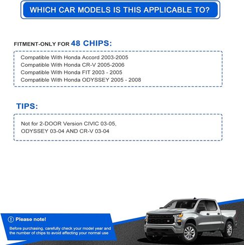 Ignition Switch Lock Cylinder Assembly Compatible with Honda Accord CRV Odyssey FIT 2003-2008 06350-SAA-G30 35100-SDA-A71 with Chip ID48 CHENHO (ID48 Key with Lock Cylinder) in Kuwait