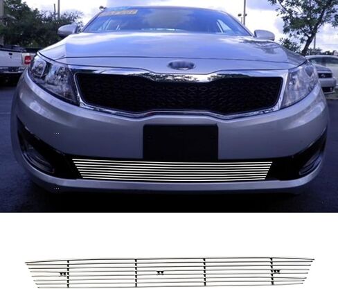 Fits Kia Optima 2011 2012 2013 LX EX Main Upper Lower Bumper Aluminum Chrome Billet Grille Insert Grill Combo(Upper+Bumper) in Saudi Arabia