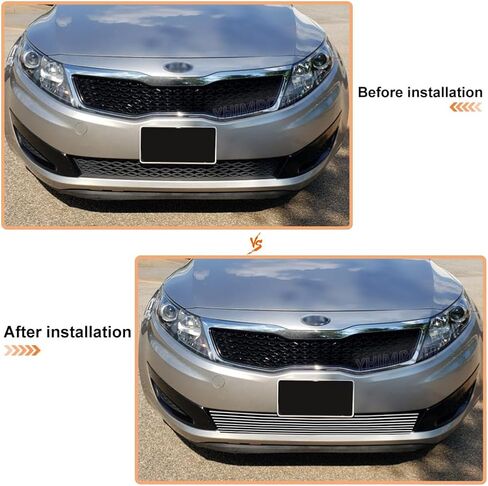 Fits Kia Optima 2011 2012 2013 LX EX Main Upper Lower Bumper Aluminum Chrome Billet Grille Insert Grill Combo(Upper+Bumper) in Saudi Arabia