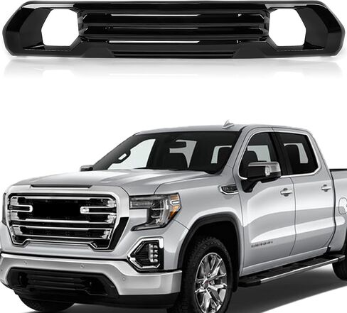 مصد شبكة الشواية الأمامية السفلية من Partsflow جميع الكروم لـ 2019-2022 GMC Sierra 1500 AT4 Denali style 84176747 in Kuwait