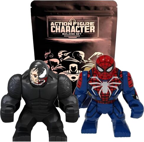 VENQM vs Spider Man 3 Inches Tall Large Action Figure Toy Playset - 2pcs | Compatible with Major Building Block Brands | Great Gift for Kids Toddler Preschool in Kuwait