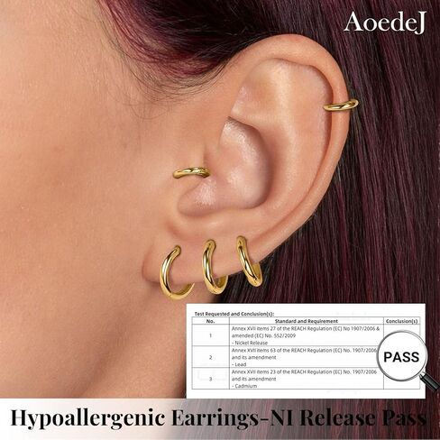 AoedeJ 925 Sterling Silver Hoop Earrings for Women Small Hoopsfor Second Hole Hoops Sterling Silver Huggie Earrings for Girls in Saudi Arabia