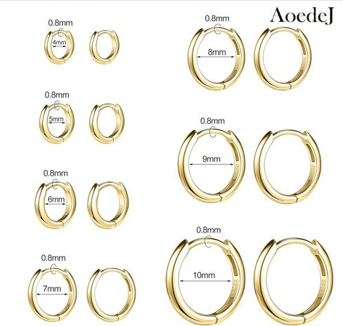 AoedeJ 925 Sterling Silver Hoop Earrings for Women Small Hoopsfor Second Hole Hoops Sterling Silver Huggie Earrings for Girls in Saudi Arabia