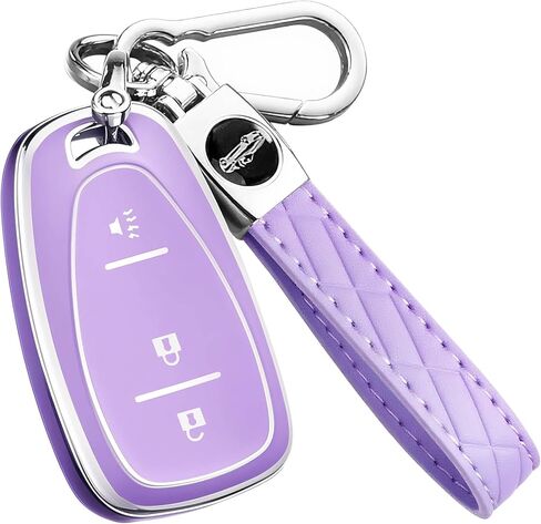 Key Fob Cover for Chevy - Premium Soft TPU Shell Full Protection Case with Keychain, Fits Equinox Malibu Traverse Cruze Blazer Camaro Trailblazer Spark Sonic Volt Bolt Trax, Gray 5-Button in Saudi Arabia