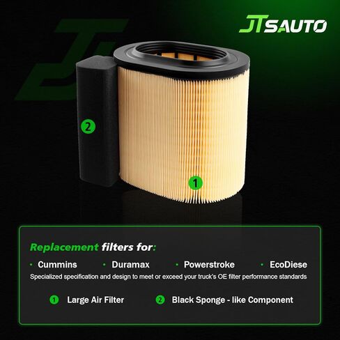 6.7 عنصر فلتر الوقود FD4624 باور ستروك، وفاصل الوقود/الماء وفلتر زيت FL2051S متوافق مع محرك 2017-2025 F-250، F-350، F-450، F-550 Super Duty 6.7L V8، يستبدل # FD-4625، HC3Z-9N184-B in Kuwait
