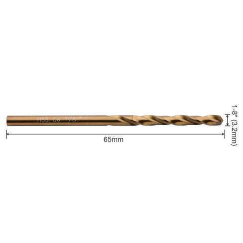 SPKLINE 10 Pcs High Speed Steel Cobalt Drill Bit Set 2 Pcs of Each 1mm(3/64"), 1.5mm(1/16") 2mm(5/64") 2.5mm(3/32") 3mm(1/8") Jobber Length Twist M35 Metal Drill Bit For Stainless Steel And Hard Metal in Kuwait