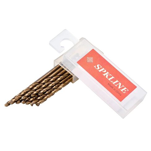 SPKLINE 10 Pcs High Speed Steel Cobalt Drill Bit Set 2 Pcs of Each 1mm(3/64"), 1.5mm(1/16") 2mm(5/64") 2.5mm(3/32") 3mm(1/8") Jobber Length Twist M35 Metal Drill Bit For Stainless Steel And Hard Metal in Kuwait
