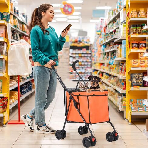 عربة بقالة محمولة على عجلات، عربة أدوات خفيفة الوزن مع بطانة مقاومة للماء قابلة للإزالة (أسود) in Saudi Arabia