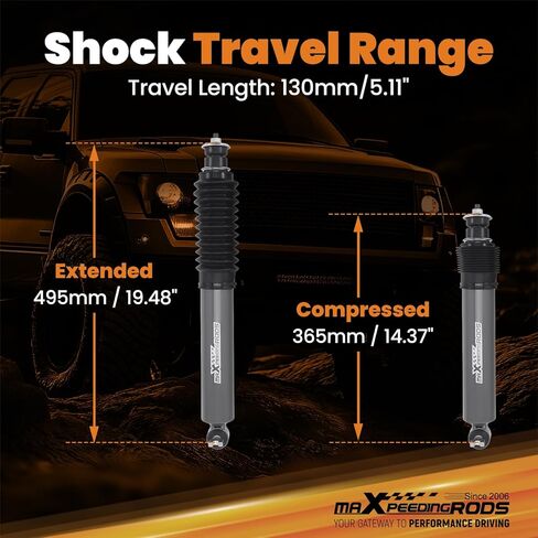 maXpeedingrods 1.5-3" Front Shock Absorbers for Dodge Ram 1500 2WD 2002-2008, G1 Version in Saudi Arabia